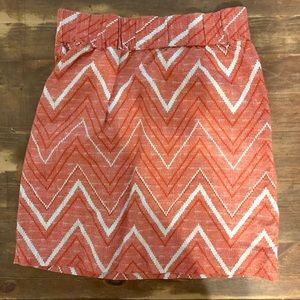 Banana Republic‎ Orange Chevron Linen Skirt Size 0